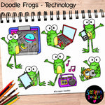 Doodle Frogs Technology Clip Art