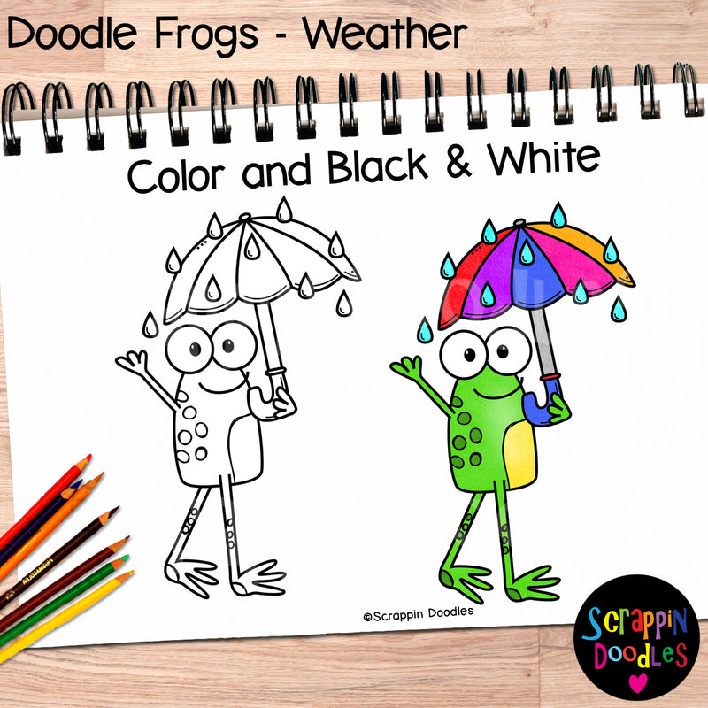 Doodle Frogs Clip Art Bundle