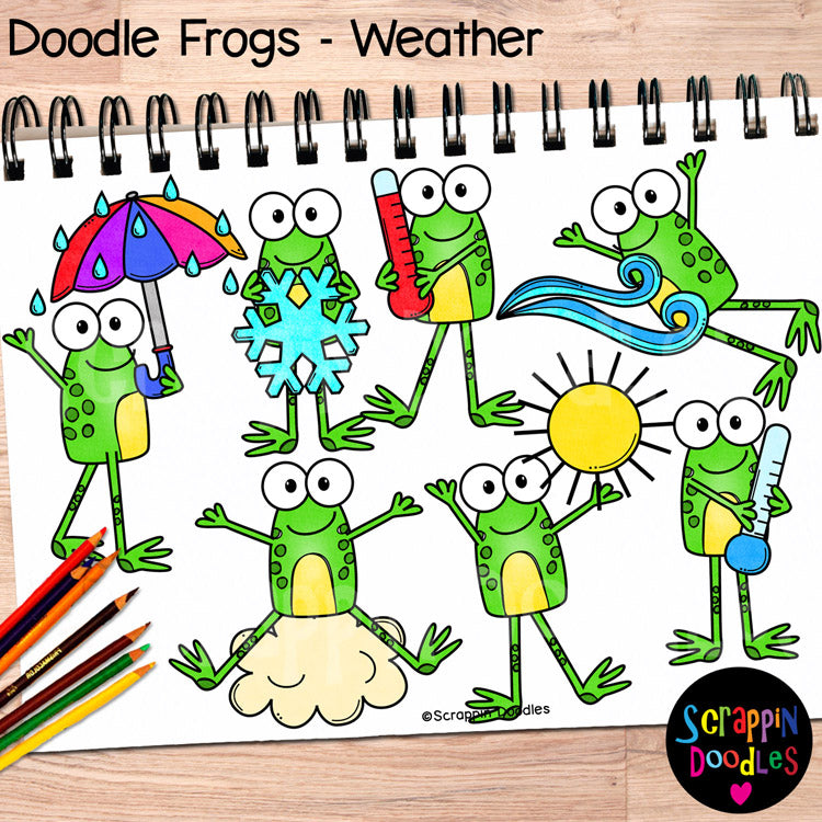 Doodle Frogs Weather Clip Art