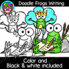 Doodle Frogs Writing Clip Art