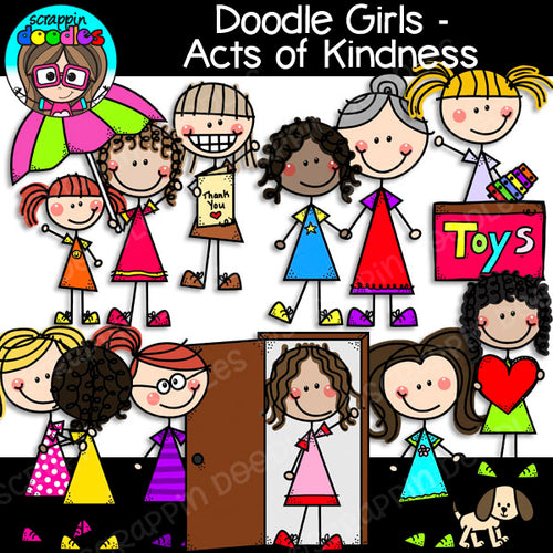 Doodle Girls Acts of Kindness Clip Art Kids