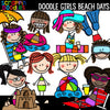 Doodle Girls Beach Days Clip Art
