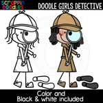 Doodle Girl Detectives Clip Art