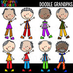 Doodle Grandpas Clip Art