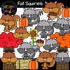 Fall Squirrels Clip Art