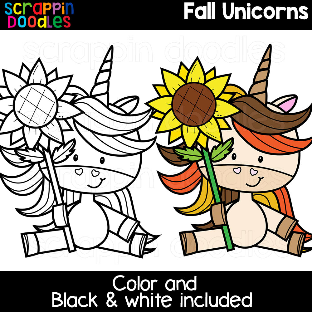 Fall Unicorns Clipart