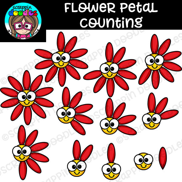 Flower Petal Counting Clip Art