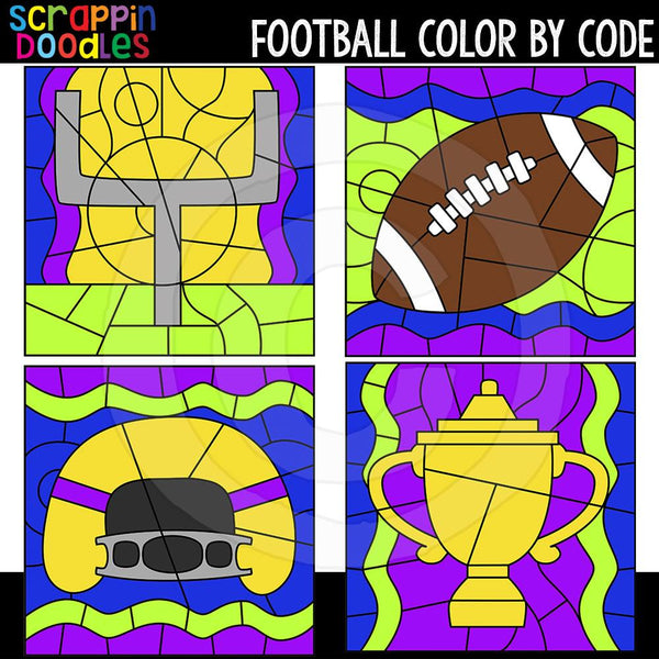 Football Color By Code Templates – Scrappin Doodles