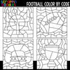 Football Color By Code Templates Commercial Use Number