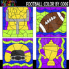 Football Color By Code Templates Commercial Use Number