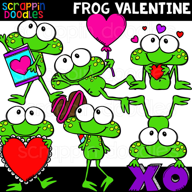 Frog Valentine Clip Art Commercial Use Valentines Day Graphics