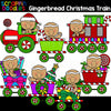 Ginger Christmas Train Clip Art gingerbread commercial use