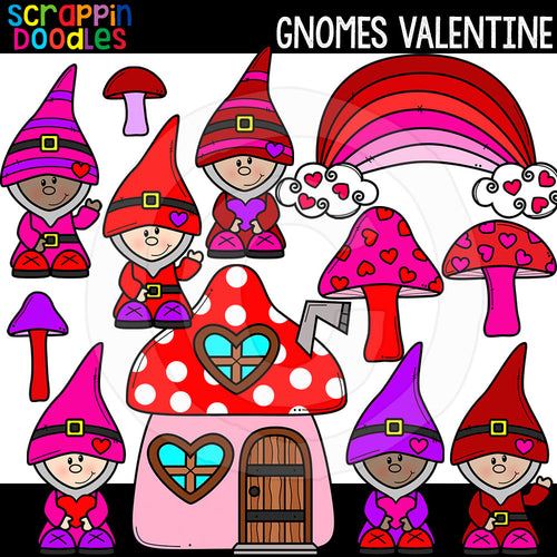 Valentine Gnomes Clip Art