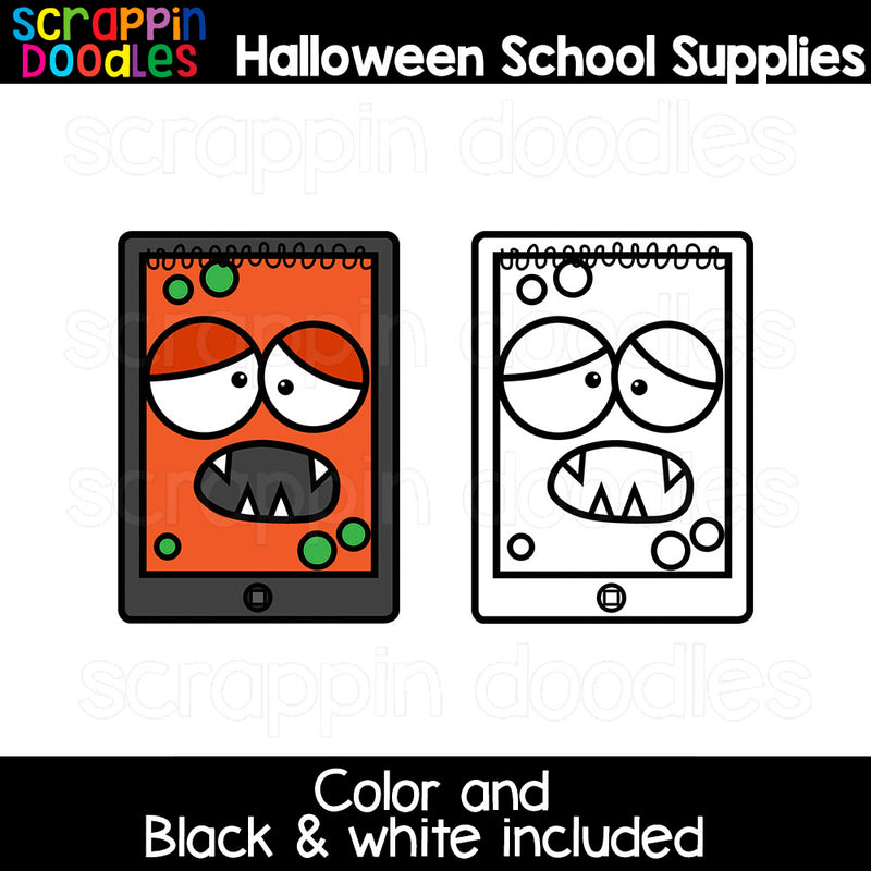 Halloween School Supplies Clipart