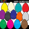 Happy Colored Eggs Clip Art Commercial Use Easter Egg Clip Art