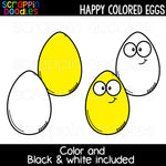 Happy Colored Eggs Clip Art Commercial Use Easter Egg Clip Art