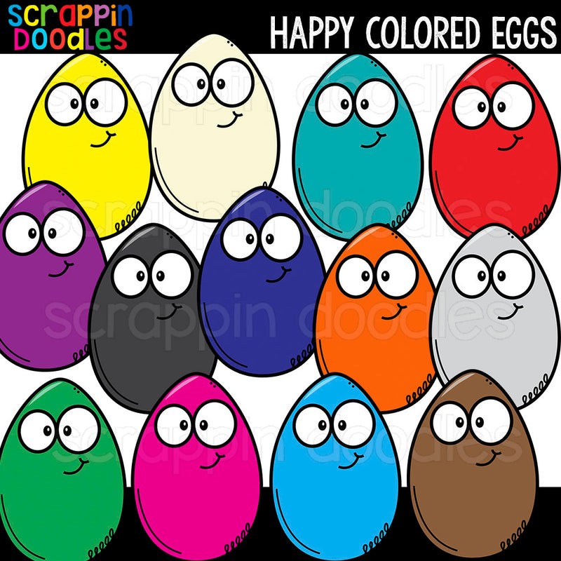 Happy Colored Eggs Clip Art Commercial Use Easter Egg Clip Art