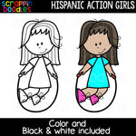 Multicultural Action Kids Clipart Bundle