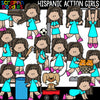 Hispanic Action Girls Clipart