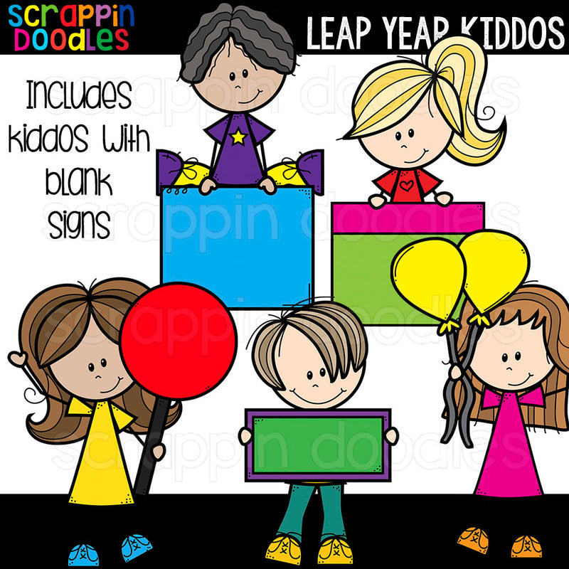 Leap Year Kiddos Clipart Kids Commercial Use