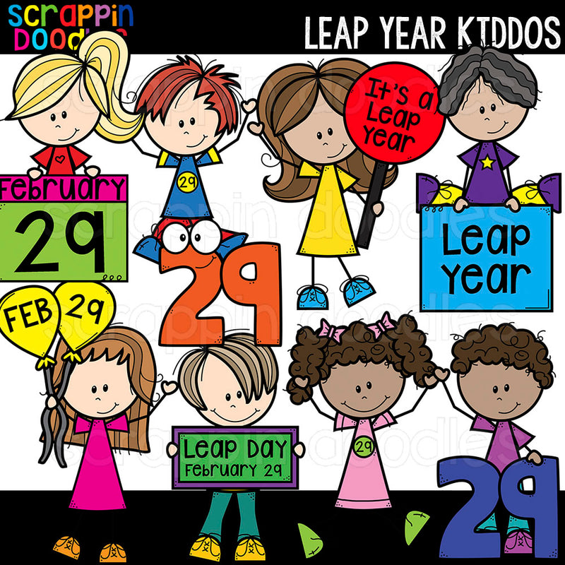Leap Year Kiddos Clipart Kids Commercial Use