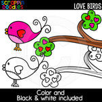 Love Birds Valentine's Day Clip Art Commercial Use