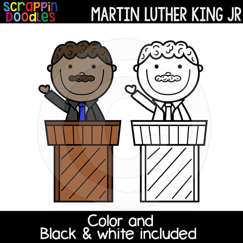 martin luther king clipart black and white