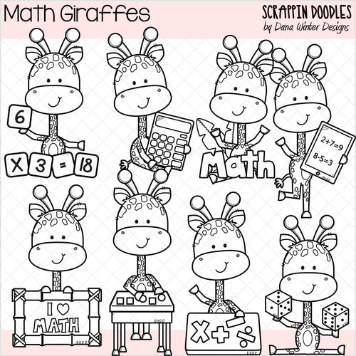 Math Giraffes Clip Art