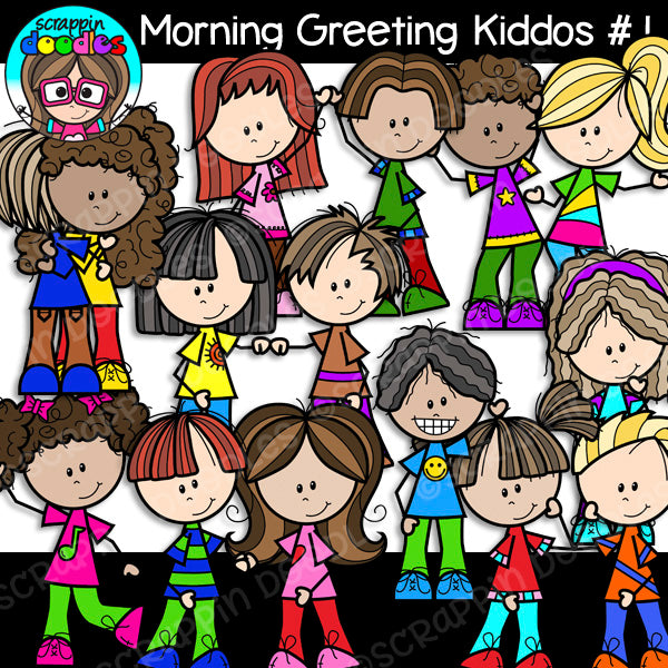 Morning Greeting Kiddos #1 Clip Art