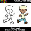 Multicultural Action Kids Clipart Bundle