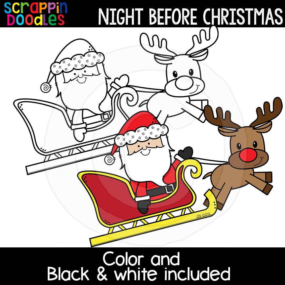 Night Before Christmas Clip Art Christmas Eve Graphics Illustrations