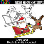 Night Before Christmas Clip Art Christmas Eve Graphics Illustrations