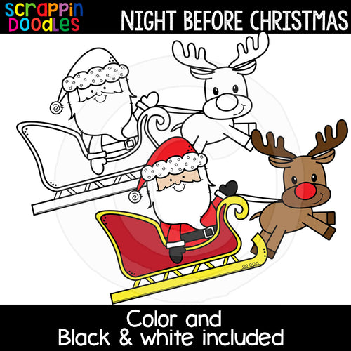 Night Before Christmas Clip Art Christmas Eve Graphics Illustrations