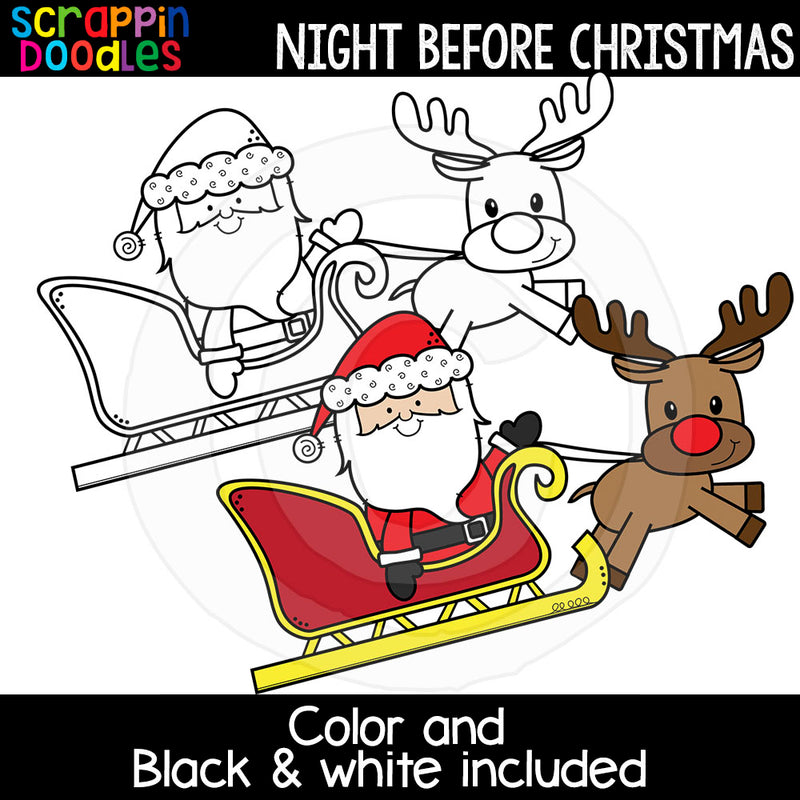 Night Before Christmas Clip Art Christmas Eve Graphics Illustrations