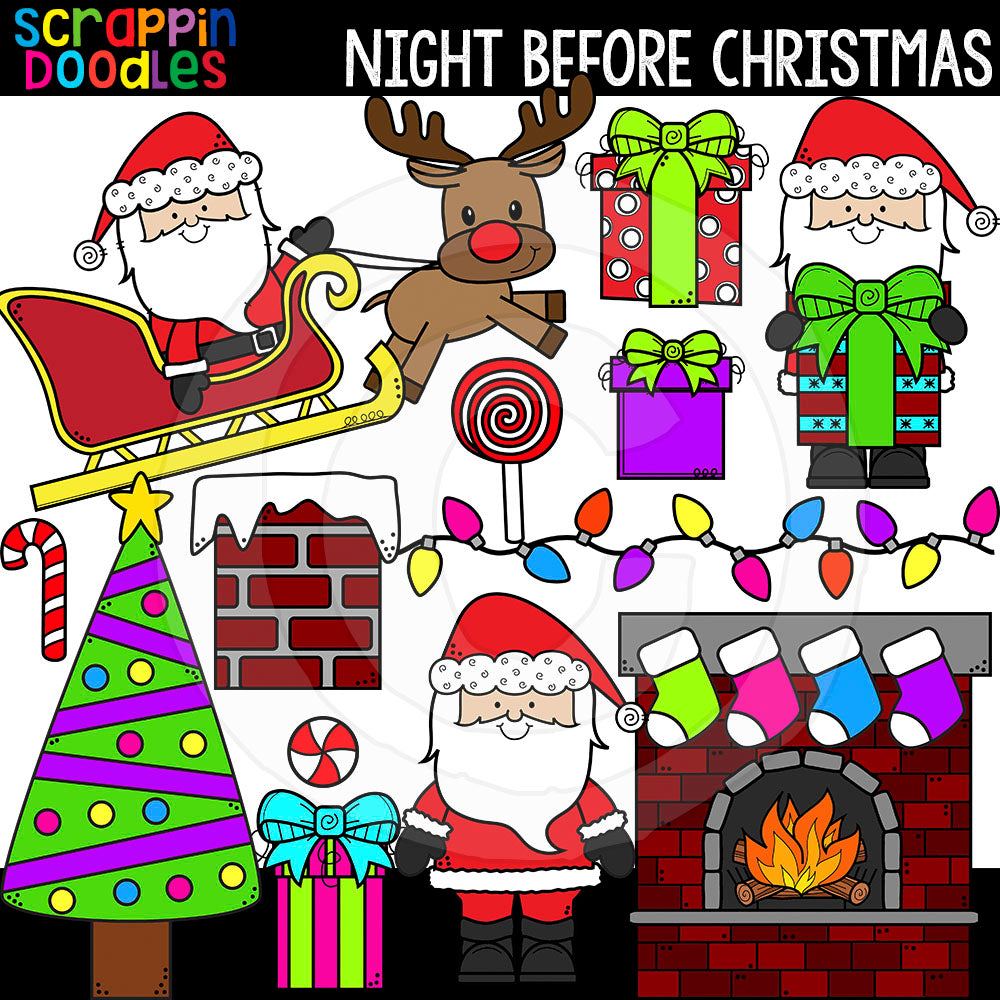 Night Before Christmas Clip Art Christmas Eve Graphics Illustrations
