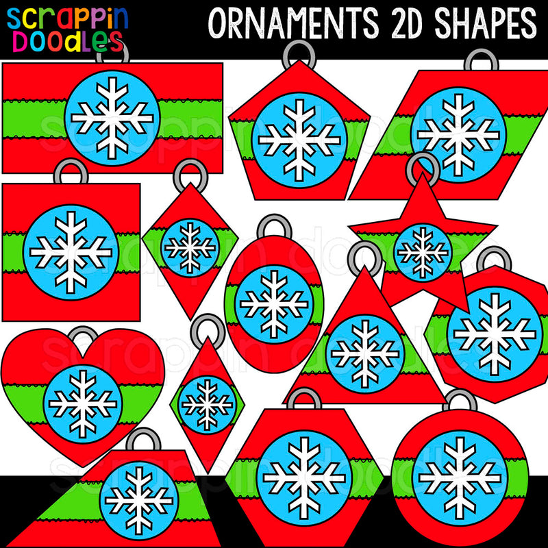 Christmas Ornaments 2D Shapes Clipart