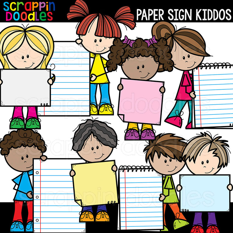 Paper Sign Kiddos Clip Art