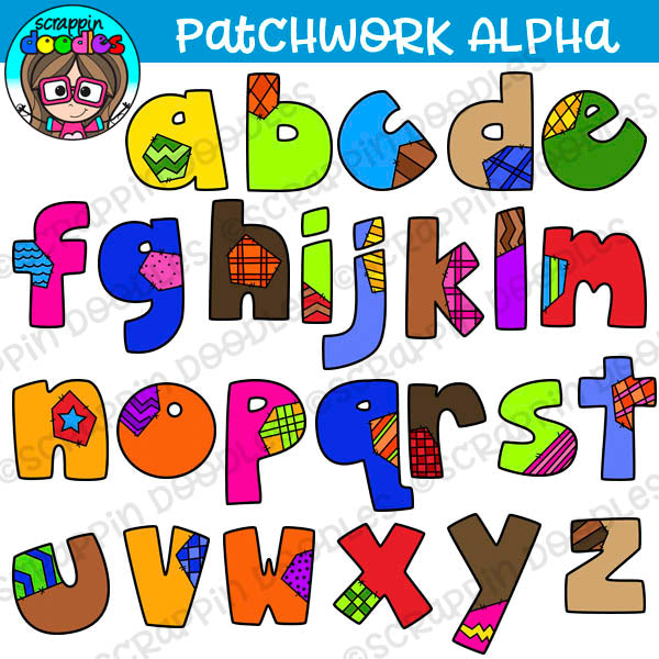 Patchwork Lower Case Alphabet Clipart