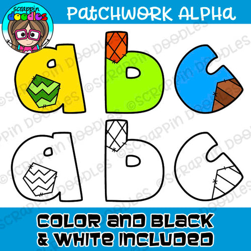 Patchwork Lower Case Alphabet Clipart