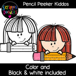 Pencil Peeker Kiddos Clip art kids peeking toppers