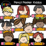 Pencil Peeker Kiddos Clip art kids peeking toppers