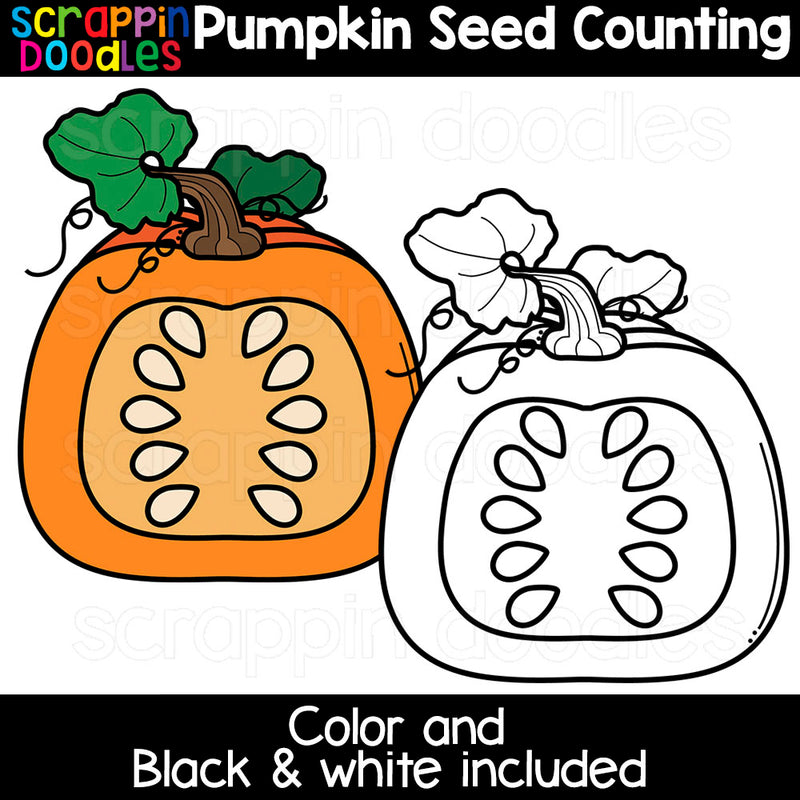 Counting Pumpkin Seeds ClipArt - Cute Pumpkin Clip Art - Math Pumpkins