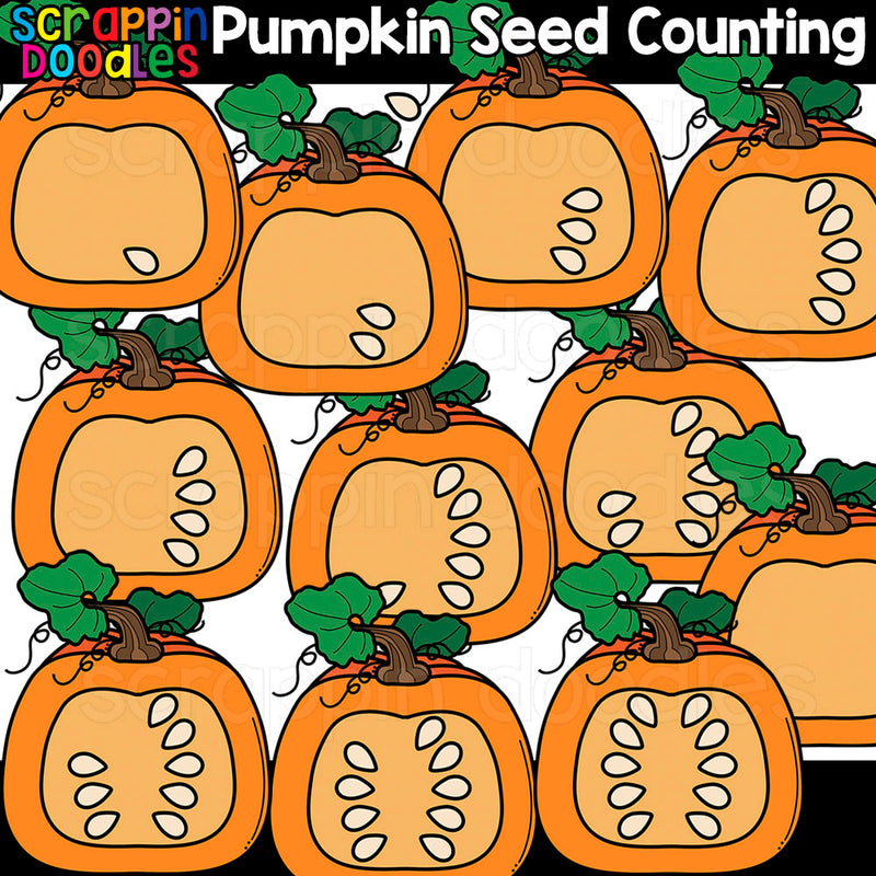 Counting Pumpkin Seeds ClipArt - Cute Pumpkin Clip Art - Math Pumpkins