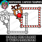 Reindeer Candy Frames Clipart
