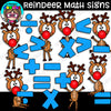 Reindeer Math Signs Clipart