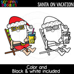 Santa On Vacation Clip Art