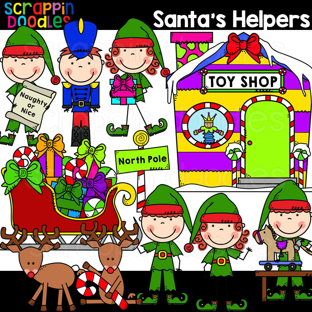 Santa's Helpers Clip Art Elf Workshop 