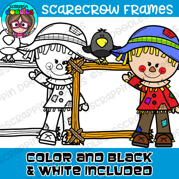 Scarecrow Hay Frames Clipart