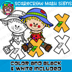 Scarecrow Math Signs Clipart