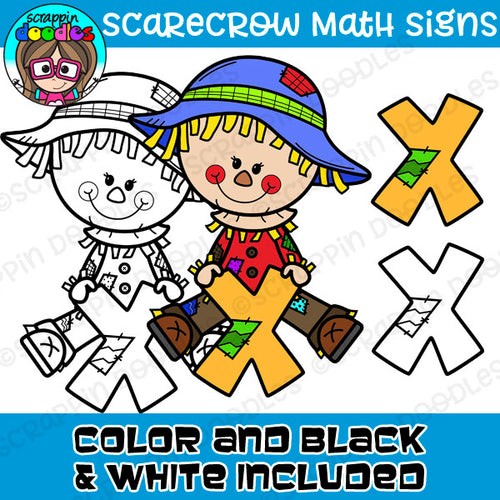 Scarecrow Math Signs Clipart